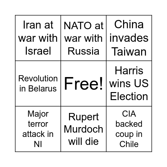 2025 Bingo Card