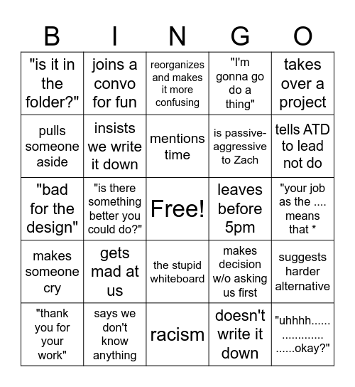 Untitled South Stage Bingo Card