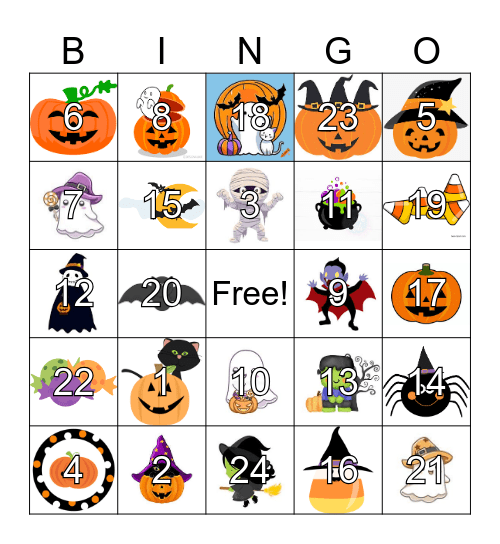 Halloween Bingo Card