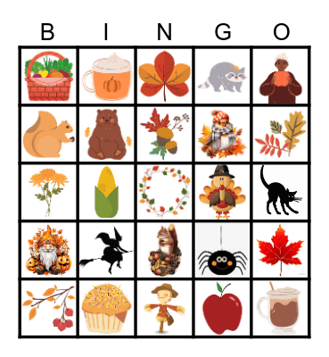 Fall Items Bingo Card