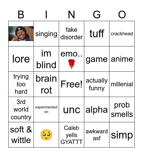 Cringe asf Bingo Card