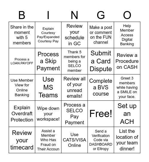 10/14 Bingo! Bingo Card