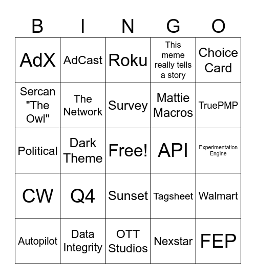 Product Sync Bingo October 8, 2024 Bingo Card