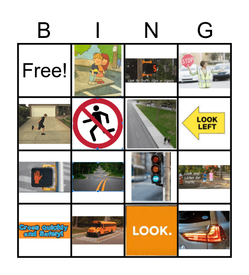 Crossing the Street Bingo Card