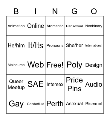 Queer Collective Bingo Card