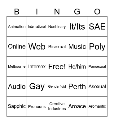 Queer Collective Bingo Card
