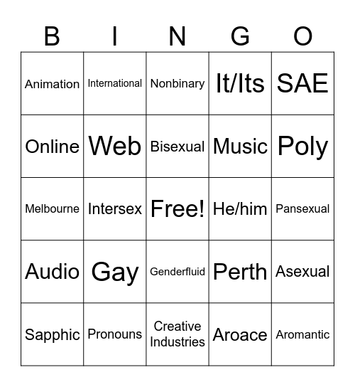 Queer Collective Bingo Card