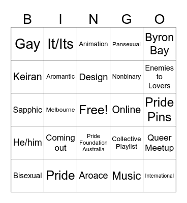 Queer Collective Bingo Card