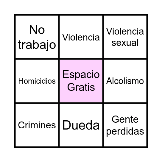 La lotería con problemas social de Veracruz Bingo Card