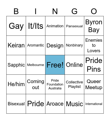 Queer Collective Bingo Card