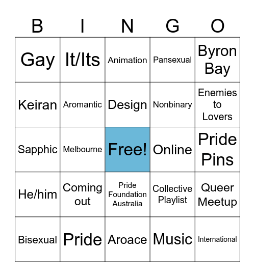 Queer Collective Bingo Card