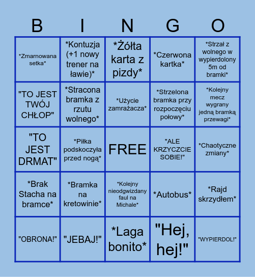 Bingo Koneserów Futbolu Bingo Card