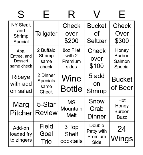 Server Bingo Card