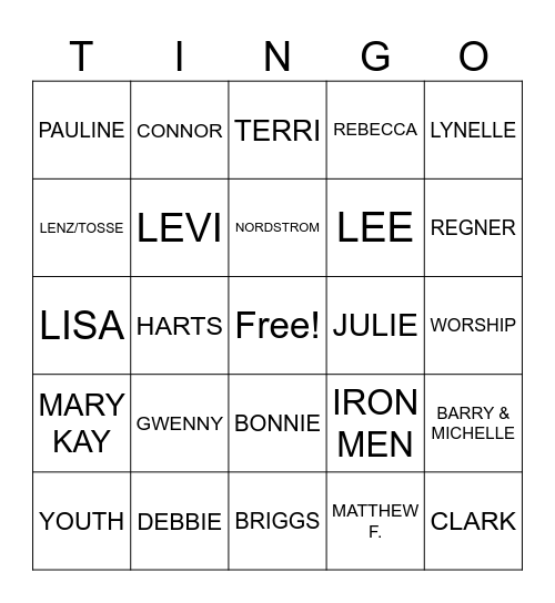 Your First Month at Trinity Bingo Card