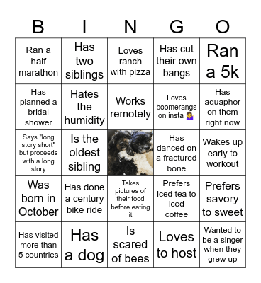Christine's 40th Birthday! Bingo Card