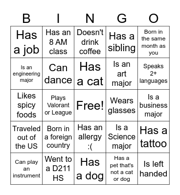 ASA BINGO Card