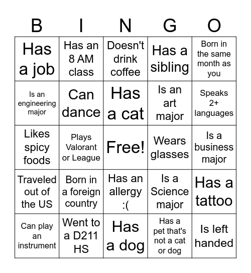 ASA BINGO Card