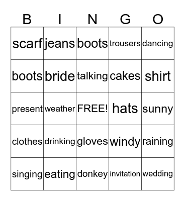Family and Friends #2 Bingo Card