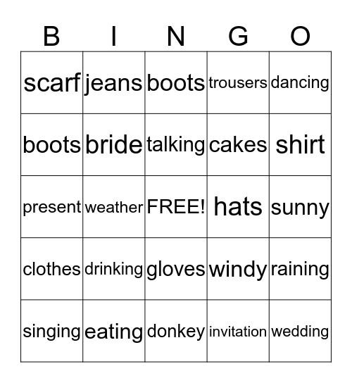 Family and Friends #2 Bingo Card