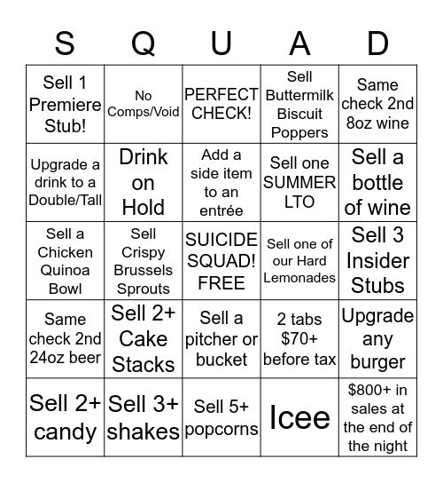 Esplanadian's Suicide Bingo Card