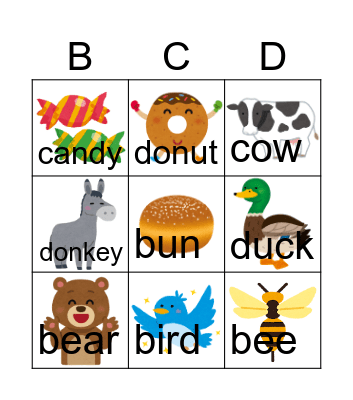 Love phonics 2A Letter B~D Bingo Card