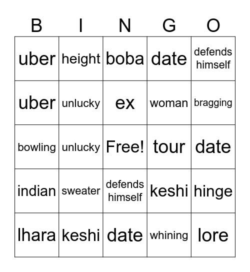niko Bingo Card