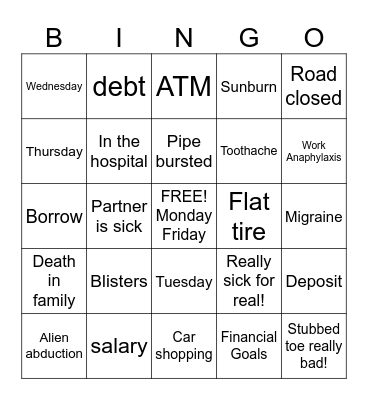 Callout Bingo Card