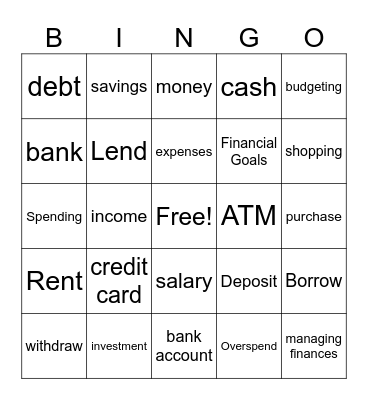 MONEY MATTERS Bingo Card