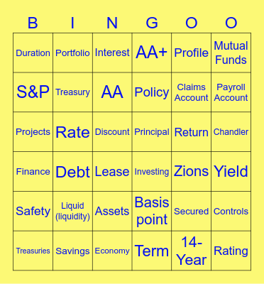 Treasury School Bingo Card