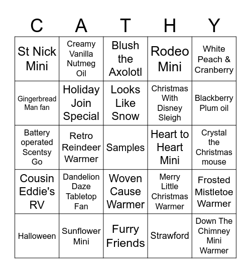 Cat's Scentsational Scent Event Bingo Card