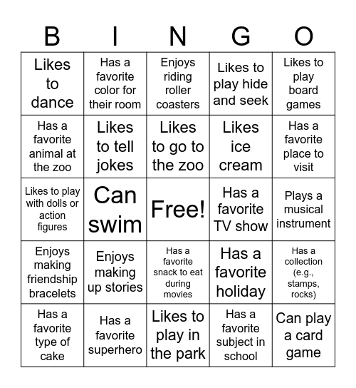 Getting to know Bingo Card