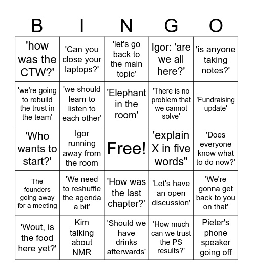 Bingoo Bingo Card