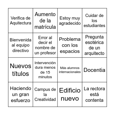 Reunión PDI Bingo Card