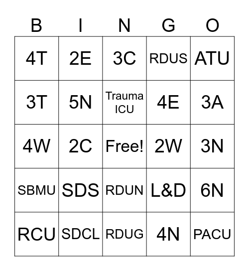 EVS Week Bingo Card