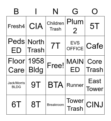 EVS WEEK Bingo Card