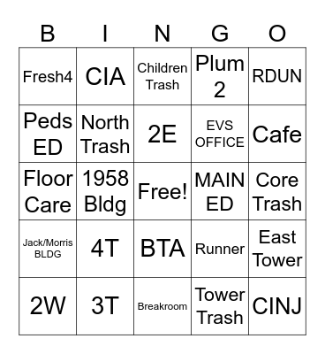 EVS WEEK Bingo Card