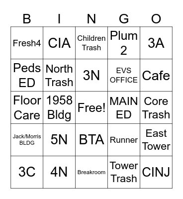 EVS WEEK Bingo Card