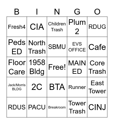 EVS WEEK Bingo Card