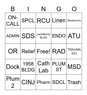 EVS Week Bingo Card