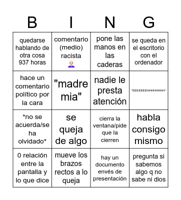 profesor de historia Bingo Card