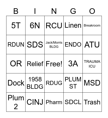 EVS Week Bingo Card
