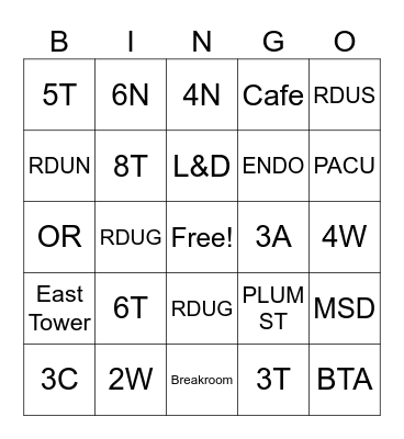 EVS Week Bingo Card