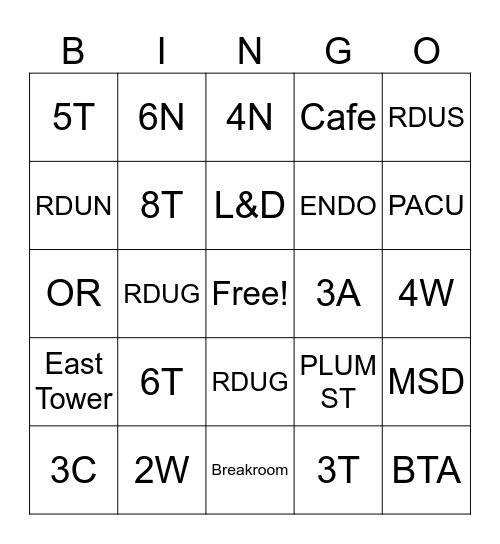 EVS Week Bingo Card