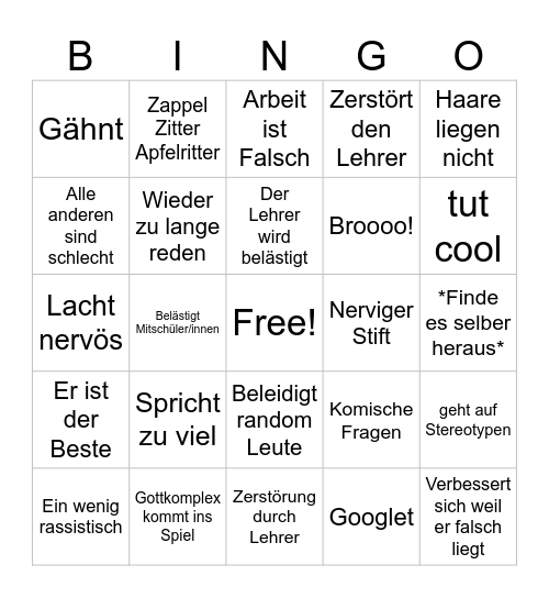 Blabla Bingo Card