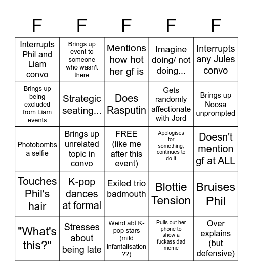 u already know.... Bingo Card