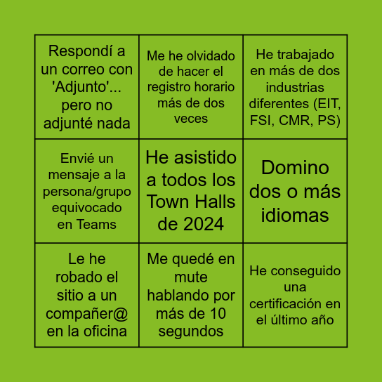 ¡BINGO DE TALENTO! Bingo Card