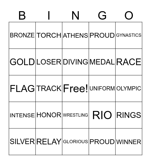 OLYMPIC BINGO Card