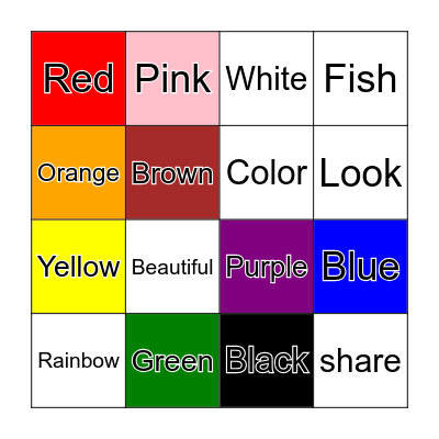 Color Bingo Card