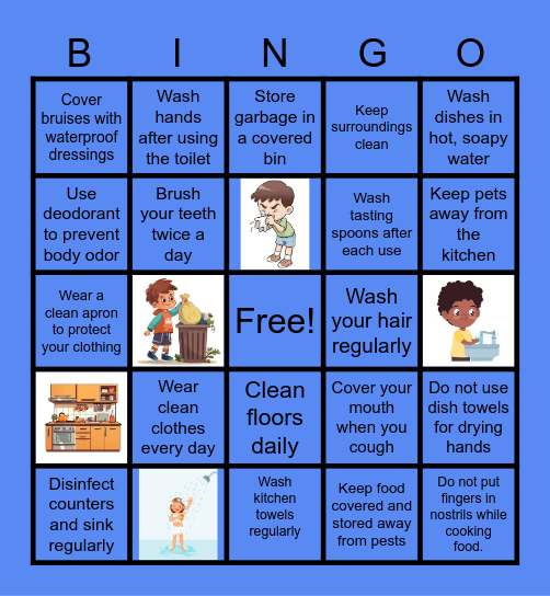 Hygiene Bingo Card