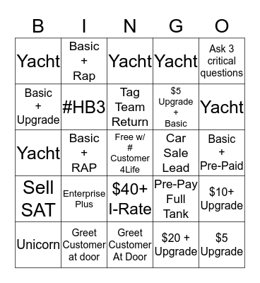 The Diesel BINGO Board Bingo Card
